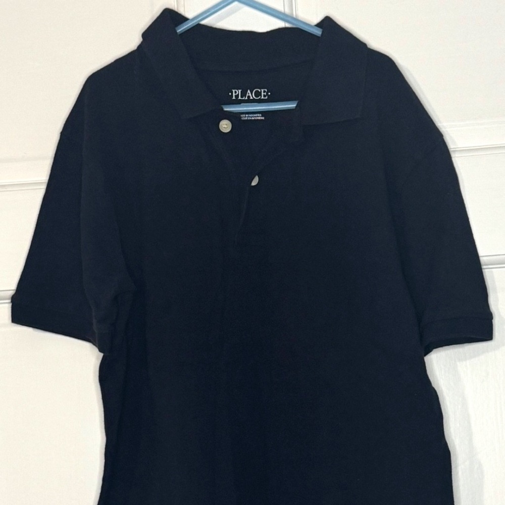 The Children's Place Boys Polo Shirt - Black size L Large 10/12 - School Uniform
